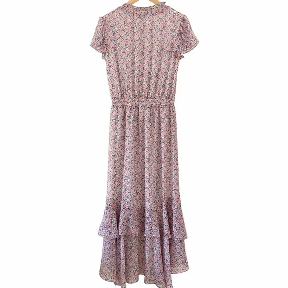 1.State Dress Sunwashed Floral Print High Low Pink Blue Women’s Size Small - Picture 8 of 10
